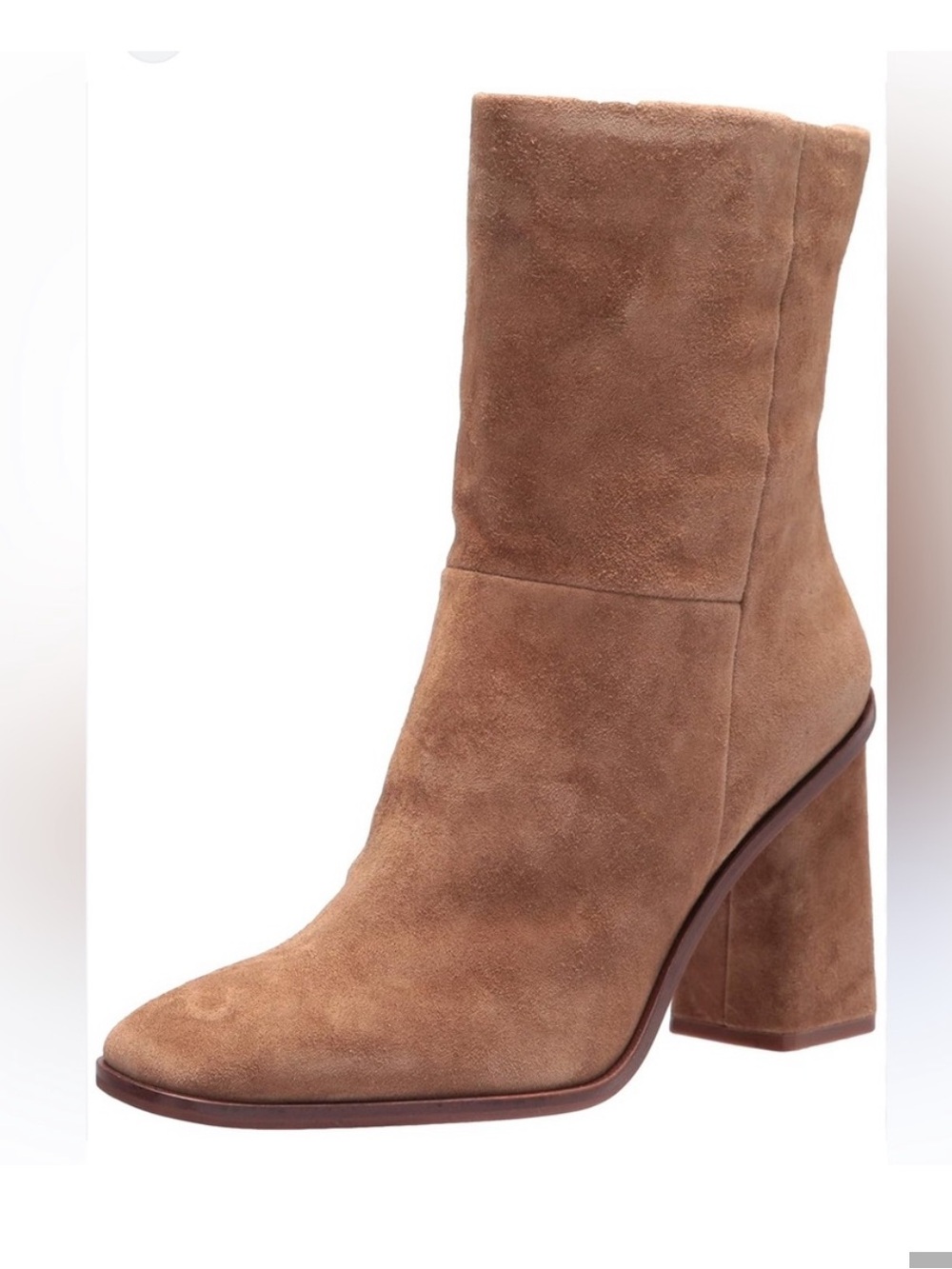 Vince Camuto Chestnut Suede Block Heel Ankle Boots
